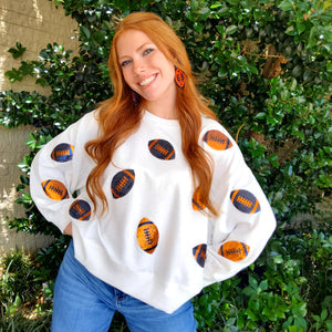 FOOTBALL SWEATSHIRT BLUE & ORANGE