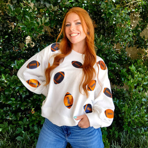 FOOTBALL SWEATSHIRT BLUE & ORANGE
