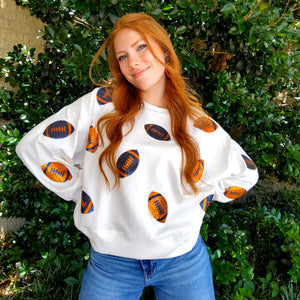 FOOTBALL SWEATSHIRT BLUE & ORANGE